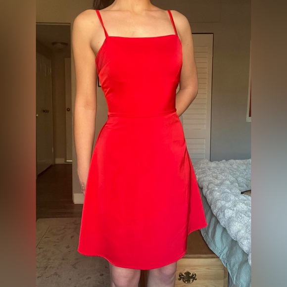 Vibrant Red Mini Dress - Picture 2 of 5